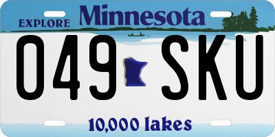 MN license plate 049SKU