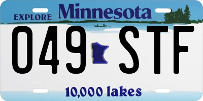 MN license plate 049STF