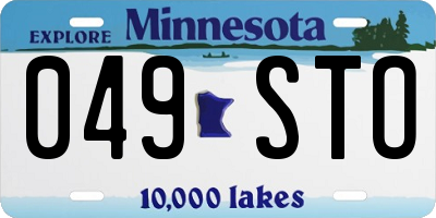 MN license plate 049STO