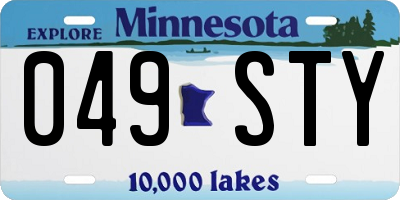 MN license plate 049STY