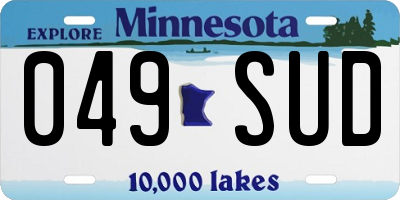 MN license plate 049SUD