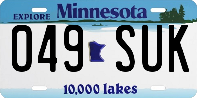 MN license plate 049SUK
