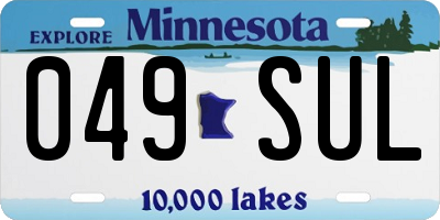 MN license plate 049SUL