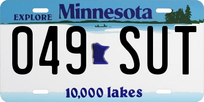 MN license plate 049SUT