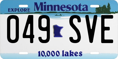 MN license plate 049SVE
