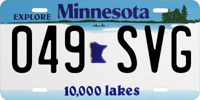 MN license plate 049SVG