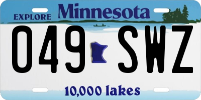 MN license plate 049SWZ