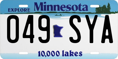 MN license plate 049SYA