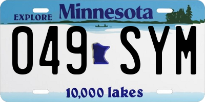 MN license plate 049SYM