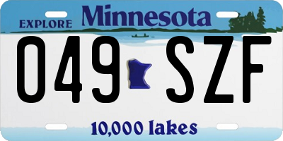 MN license plate 049SZF