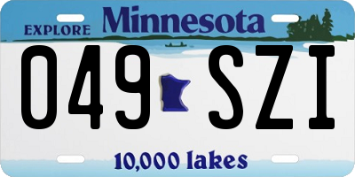 MN license plate 049SZI