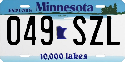 MN license plate 049SZL