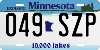 MN license plate 049SZP