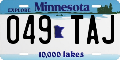 MN license plate 049TAJ