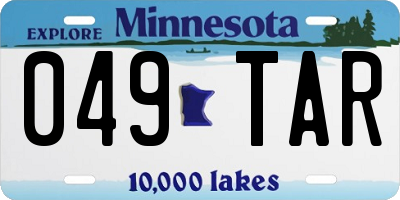 MN license plate 049TAR