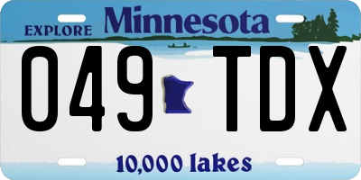 MN license plate 049TDX