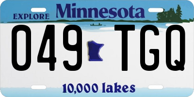 MN license plate 049TGQ