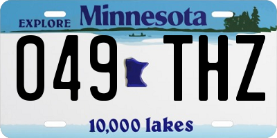 MN license plate 049THZ