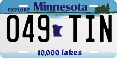 MN license plate 049TIN
