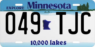 MN license plate 049TJC