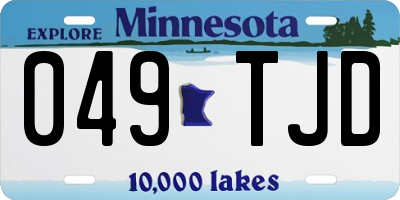 MN license plate 049TJD