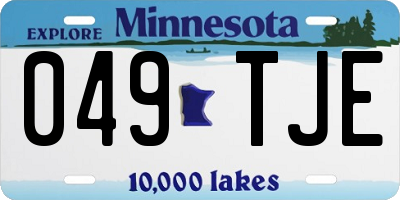 MN license plate 049TJE