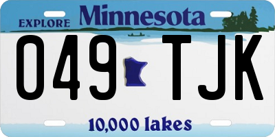 MN license plate 049TJK