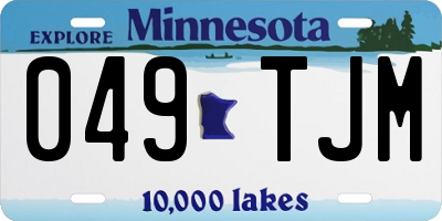 MN license plate 049TJM