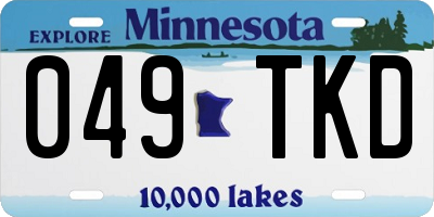 MN license plate 049TKD