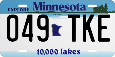 MN license plate 049TKE