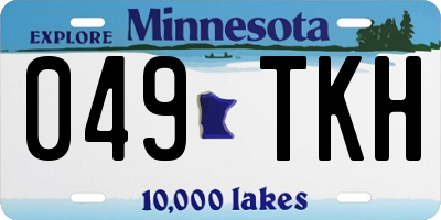 MN license plate 049TKH