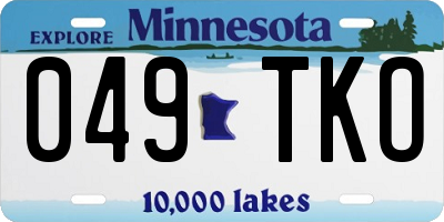MN license plate 049TKO