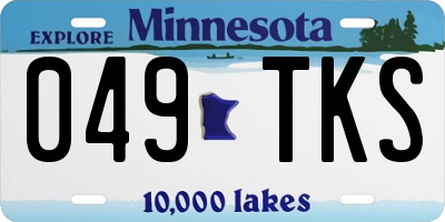 MN license plate 049TKS