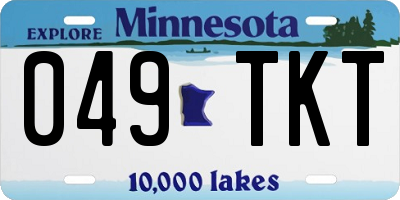 MN license plate 049TKT