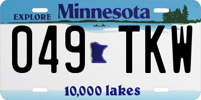 MN license plate 049TKW