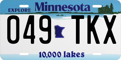 MN license plate 049TKX