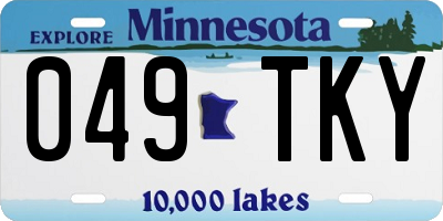 MN license plate 049TKY