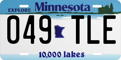 MN license plate 049TLE