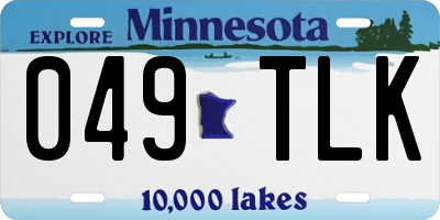 MN license plate 049TLK