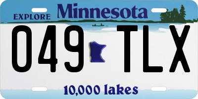 MN license plate 049TLX