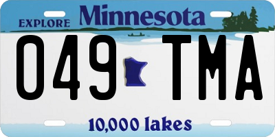 MN license plate 049TMA
