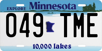 MN license plate 049TME