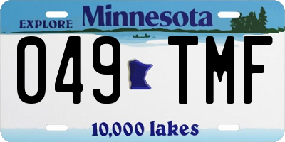 MN license plate 049TMF