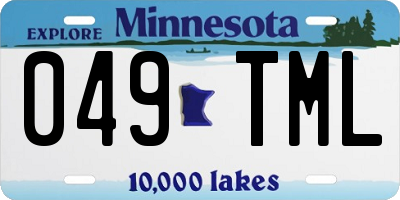 MN license plate 049TML