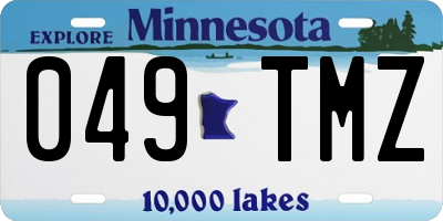 MN license plate 049TMZ