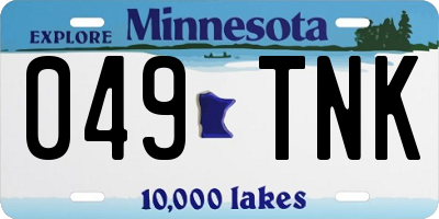 MN license plate 049TNK