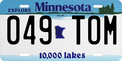 MN license plate 049TOM