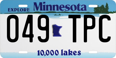 MN license plate 049TPC