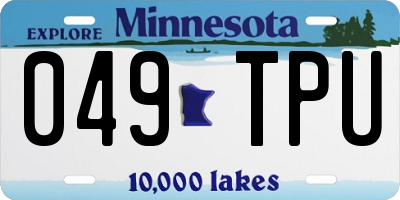 MN license plate 049TPU