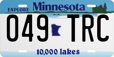 MN license plate 049TRC